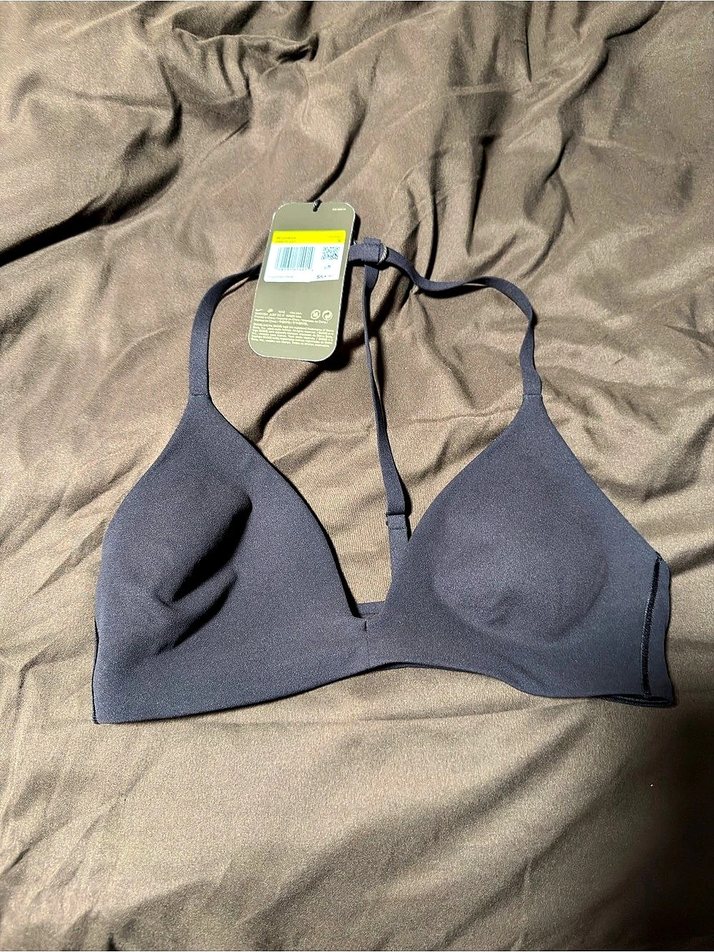 Skins t-strap train Sports Bra in brown Size Small NWT